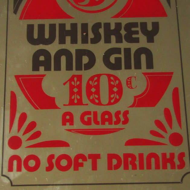 Old Beer Whiskey and Gin Bar Mirror