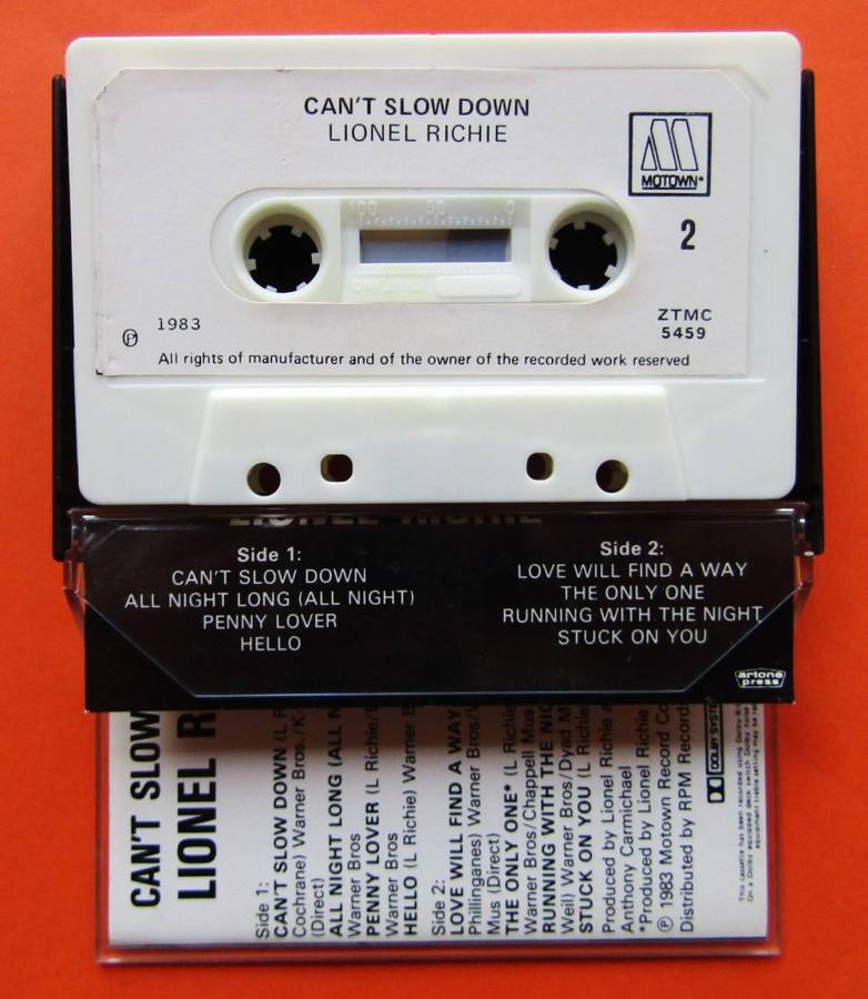Lionel Richie - Can`t Slow Down - Cassette Tape (1983)