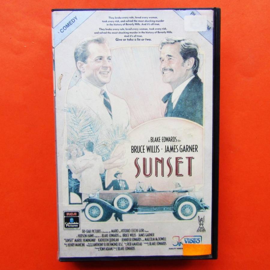 Sunset - Bruce Willis - Movie VHS Tape (1989)