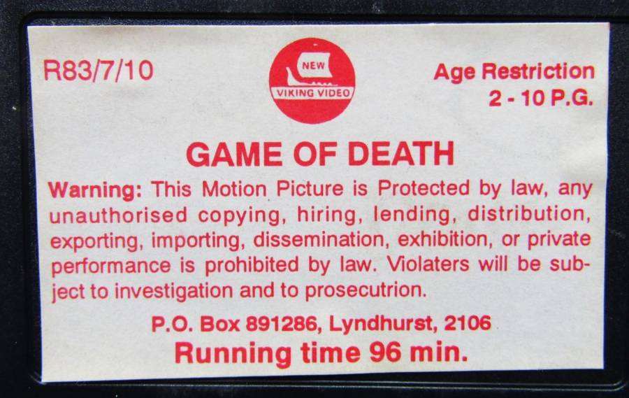 Game of Death - Bruce Lee - Movie VHS Tape (1983)