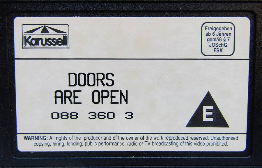 The Doors - Are Open - VHS Video Tape