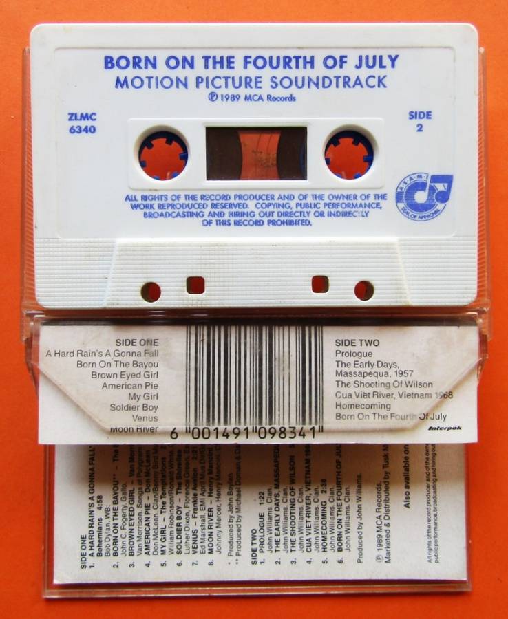 Born on the Fourth of July - Motion Picture Soundtrack - Cassette Tape (1989)