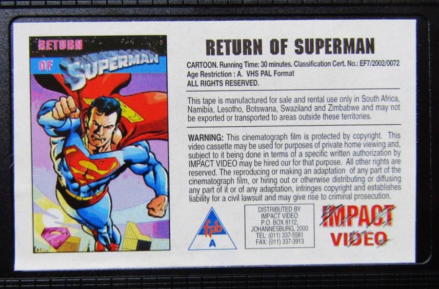 Return of Superman - VHS Video Tape (2002)