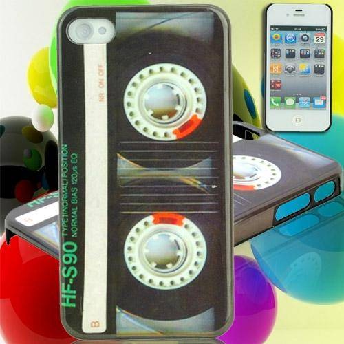 Hard Back Case Cover with Retro Tape Pattern for iPhone 4S (Local Stock)