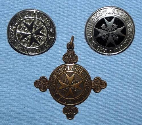 Old St Johns Ambulance Association Medal + Badges