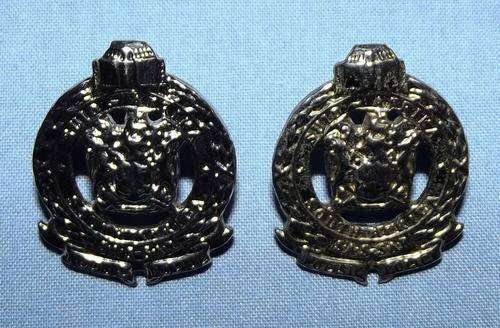 Obsolete South Africa Raiways Police Metal Collar Badges