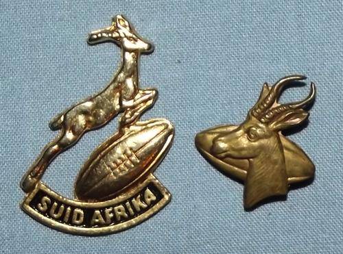 Old Springbok Rugby Metal Lapel Pin Badges