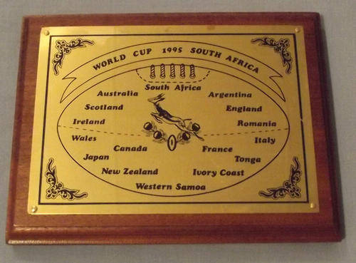 1995 Rugby World Cup South Africa Plaque