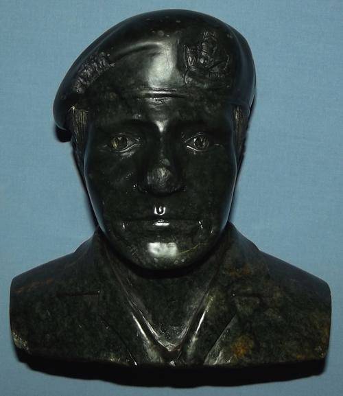Rhodesia Grey's Scouts Trooper Soap Stone Carved Bust