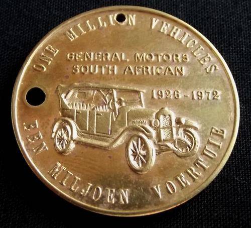 General Motors South Africa 1926-1972 One Million Vehicles Medal