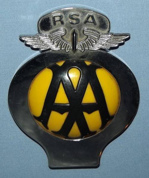Old Republic of South Africa AA Hard Plastic Car Bumper Badge