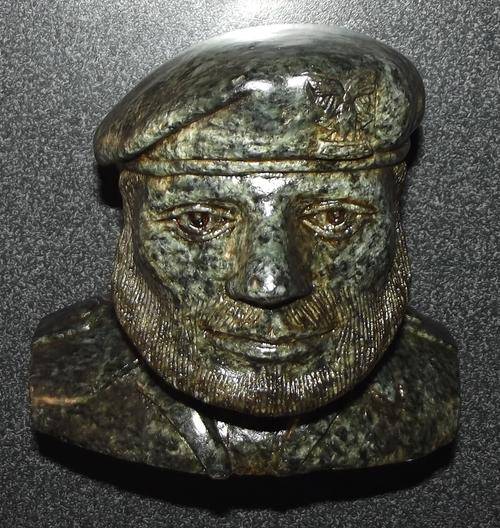 Rhodesia Selous Scouts Trooper Soap Stone Carved Bust