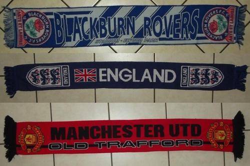3 Old British England Soccer Football Supporter Scarfs