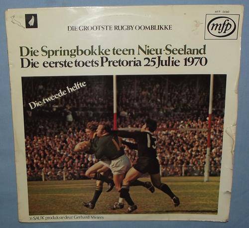 1970 Springbokke teen Nieu-Seeland Eerste Toets Grootste Oomblike Rugby Plaat