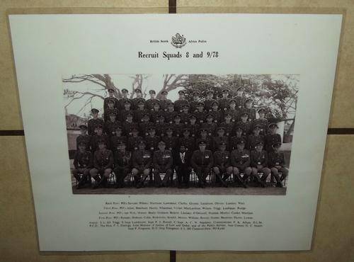 Laminated Copy of Original Photo of Rhodesia BSAP Recruit Squads 8 and 9/78