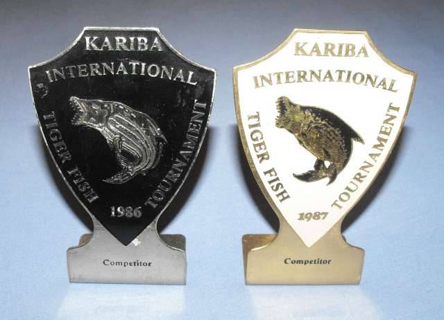 2 OLD KARIBA INTERNATIONAL TIGER FISH TOURNAMENT PLAQUES