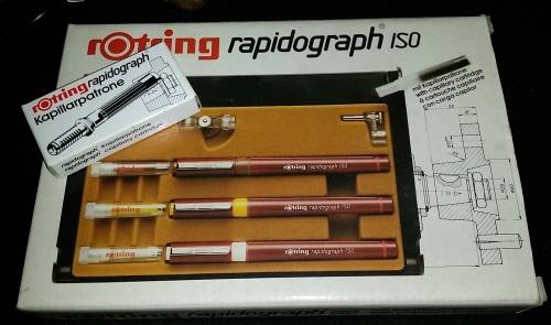 Rotring Rapidograph iso Pen Set- Tech Drawing/Drafting/Planning/Architech Pens