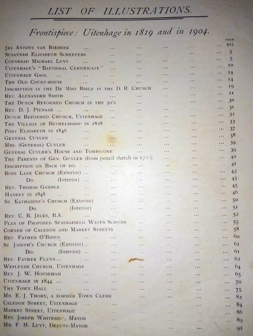 Uitenhage Past and Present : Souvenir of the Centenary 1804 - 1904 (publ. 1904)
