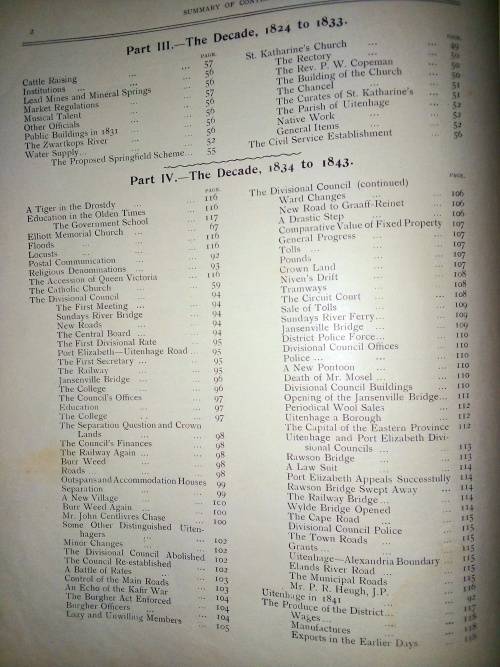 Uitenhage Past and Present : Souvenir of the Centenary 1804 - 1904 (publ. 1904)