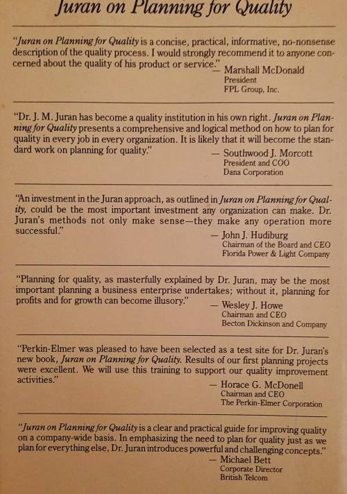 Juran on Planning for Quality 5 Star Read