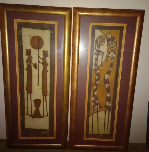 Batik by Simbine TopBatik Artists. 2 Stunning Framed Batiks