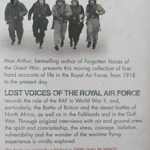 Lost Voices of the Royal Air Force Paperback  by Max Arthur(Author)