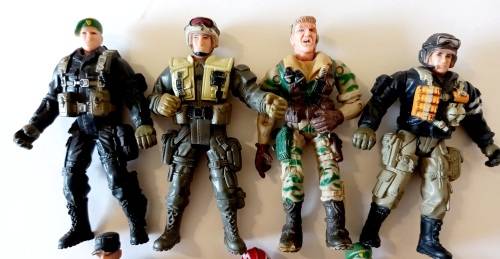 7 x Vintage Chap Mei Army Action Figures Military