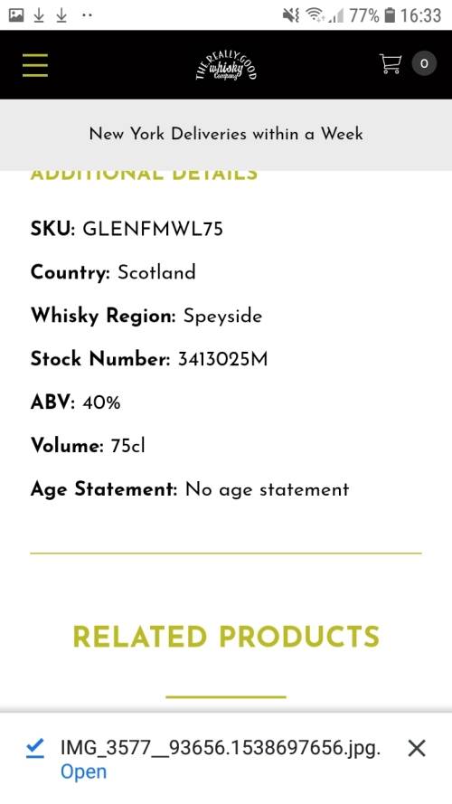 Rare-Glenfiddich Malt Whisky Liqueur Sealed