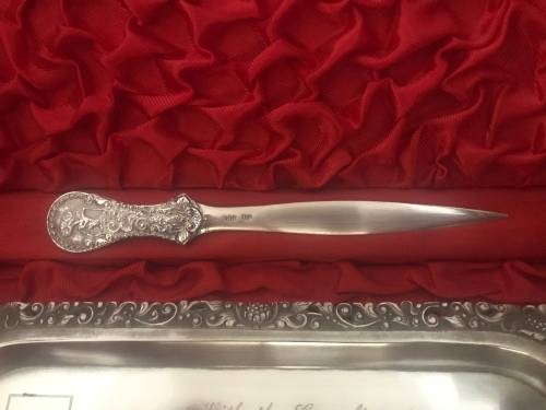 COKE  Silver Letter Opener and Tray 800 Silver 138.4g**ON SALE**