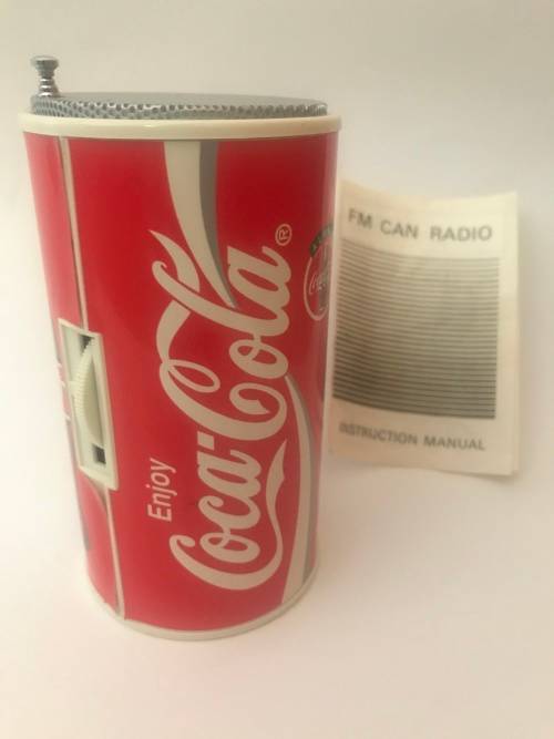 Coca Cola FM Can Radio with instruction manual