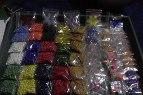 opaque glass seedbeads 6/..cords(5mt)per pkt and acrylic items..see photo for all you bidding on