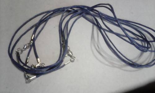 2@mm braided wax cord necklaces with lobster clasp..add own pendant..navy..50cm