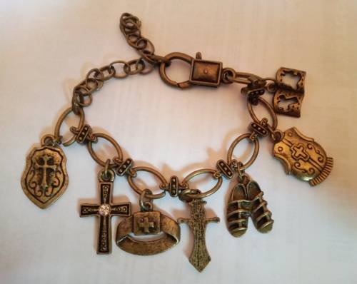 Antique bronze Armor of God bracelet with extender