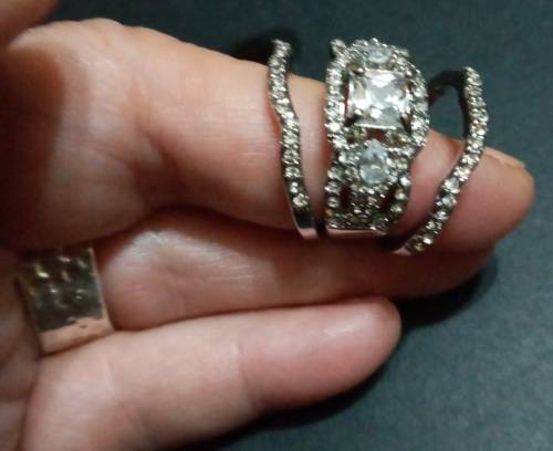 s925 cz triple wedding set...size 9...