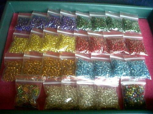 Silver Foil seedbeads!! (Bid on 30 pkts)