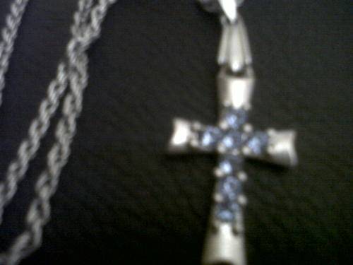 SALE!!Blue rhinestone cross necklace