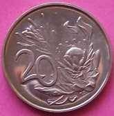 RSA: 1970 -50c, 20c,10c, 5c, 2c & 1c- circulated coins.  Only 24050 20c minted. See photos below.