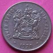 RSA: 1970 -50c, 20c,10c, 5c, 2c & 1c- circulated coins.  Only 24050 20c minted. See photos below.