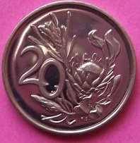 RSA: 1973 - 20c, and 10c nickel coins. Only 30850 20c were minted. See photos below.