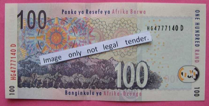 JJ MBOWENI : 2 X R100.00: Bank notes - Serial No's. - HG4777140D - ----41D- See Photo's/description.