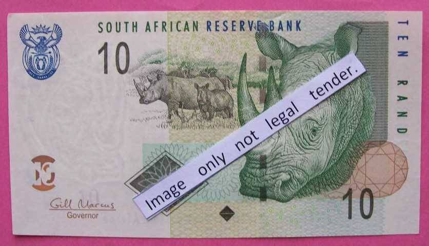 Gill Marcus - 3 x R10.00 Notes - Serial No's: BD8121418A, CE4345387A & AJ8303719A