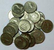 29 circulated S.A. Nickel 5c coins - 2nd dec. issue - only the 1989 is not included. See photo below