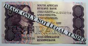 SA R5.00 note  CL Stals 1st issue - Serial No. AJ 3530714 .. Circulated note - see photo's.