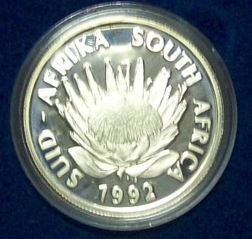 1992 Silver R1.00 Proof - Protea Series - as received from SA Mint..