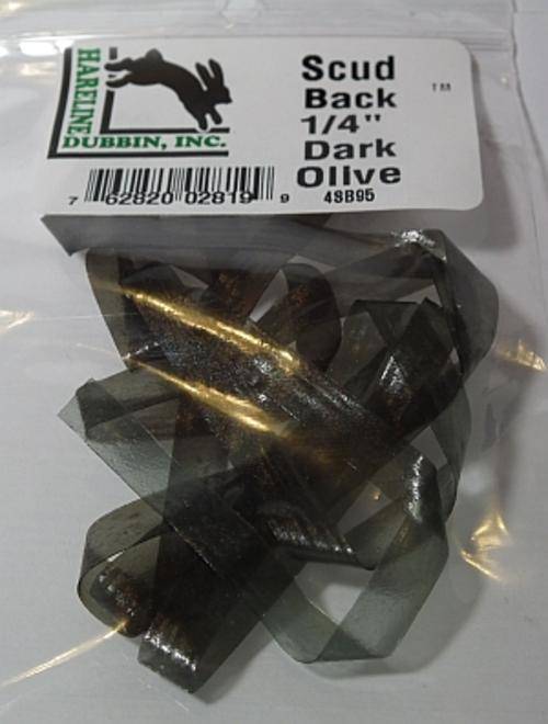 Hareline 1/4" Scud Back - DARK OLIVE- Fly fishing/Fly tying