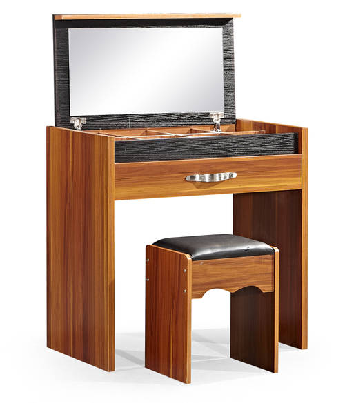 Hazlo Mirrored Dressing table with stool and Jewelry compartments storage