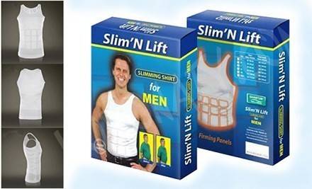 Slim 'n Lift Vest, Slimming vest for Men (WHITE/Black)