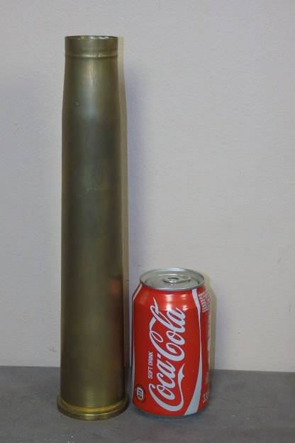 AN AWESOME AND VERY COLLECTIBLE VINTAGE MK4 5/68 SOLID BRASS CANNON SHELL