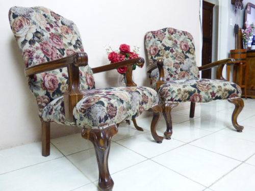 TWO BEAUTIFUL "QUEEN ANNE CHIPPENDALE" STYLE ARM CHAIRS. NEWLY UPHOLSTERED. STUNNING!!!Bid/chair