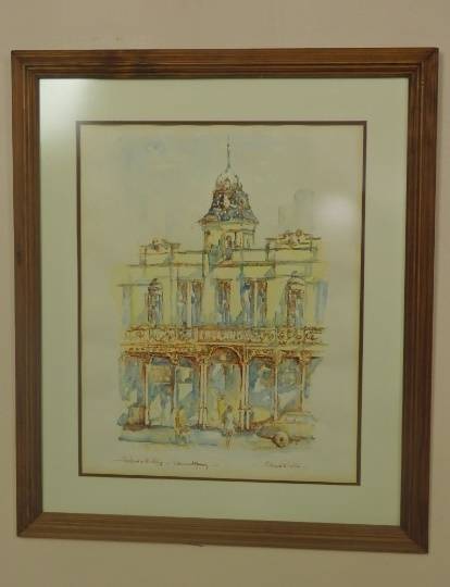 A STUNNING ORIGINAL WATERCOLOUR PAINTING OF "IRELAND'S BUILDING - PMB" BY EDMUND BARTON (2 of 8)